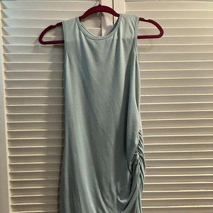 Mint green ruched shift dress